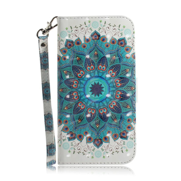 3D Painting Peacock Wreath Pattern Coloured Drawing Horizontal Flip Leatherette Case for LG K50, with Holder & Card Slots & Wallet