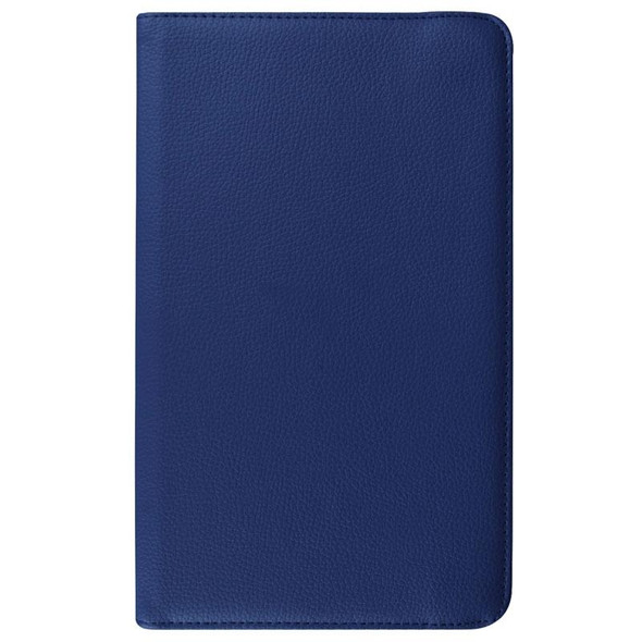 Litchi Texture Horizontal Flip Solid Color Leather Case with 360 Degrees Rotation Holder for Galaxy Tab E 9.6 / T560 / T561(Dark Blue)