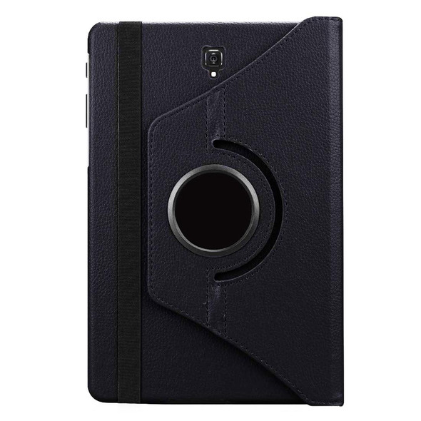 Litchi Texture Horizontal Flip 360 Degrees Rotation Leather Case for Galaxy Tab S4 10.5 T830 / T835, with Holder (Black)