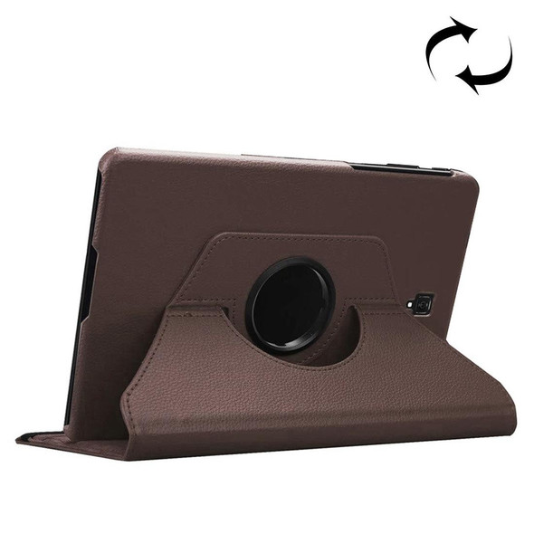 Litchi Texture Horizontal Flip 360 Degrees Rotation Leather Case for Galaxy Tab S4 10.5 T830 / T835, with Holder (Brown)