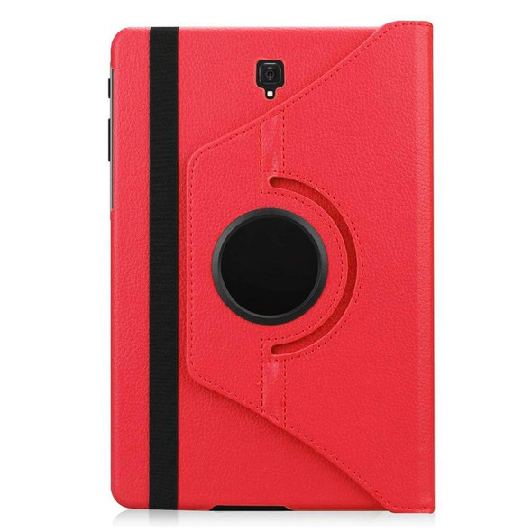 Litchi Texture Horizontal Flip 360 Degrees Rotation Leather Case for Galaxy Tab S4 10.5 T830 / T835, with Holder (Red)