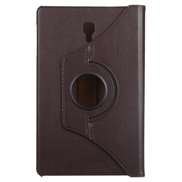 Litchi Texture Horizontal Flip 360 Degrees Rotation Leather Case for Samsung Galaxy Tab A 10.5 T590, with Holder(Brown)