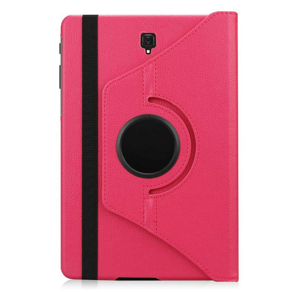 Litchi Texture Horizontal Flip 360 Degrees Rotation Leather Case for Galaxy Tab S4 10.5 T830 / T835, with Holder (Magenta)