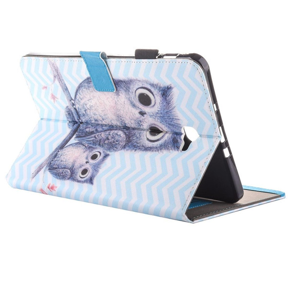 For Galaxy Tab A 10.1 (2016) / T580 Lovely Cartoon Wave Owl Pattern Horizontal Flip Leatherette Case with Holder & Card Slots & Pen Slot