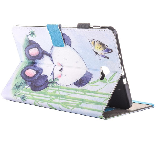 For Galaxy Tab A 10.1 (2016) / T580 Lovely Cartoon Panda Pattern Horizontal Flip Leatherette Case with Holder & Card Slots & Pen Slot