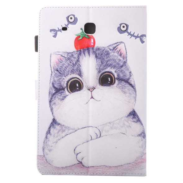 For Galaxy Tab E 9.6 / T560 Lovely Cartoon Tomato Cat Pattern Horizontal Flip Leatherette Case with Holder & Card Slots & Pen Slot