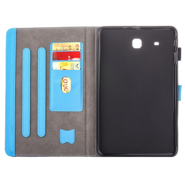 For Galaxy Tab E 9.6 / T560 Lovely Cartoon Bulldog Pattern Horizontal Flip Leatherette Case with Holder & Card Slots & Pen Slot