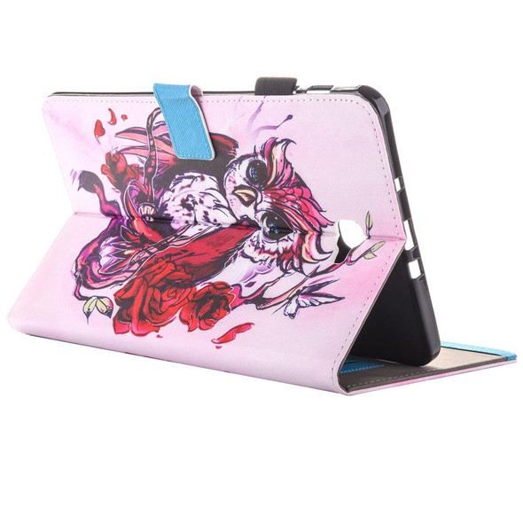 For Galaxy Tab A 10.1 (2016) / T580 Lovely Cartoon Butterfly Owl Pattern Horizontal Flip Leatherette Case with Holder & Card Slots & Pen Slot