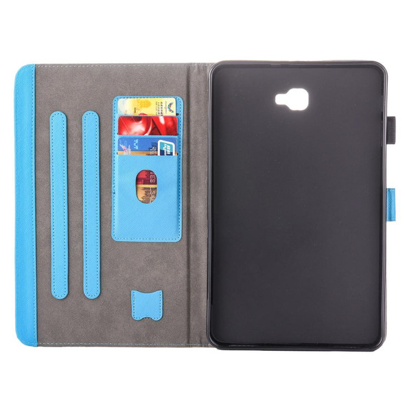 For Galaxy Tab A 10.1 (2016) / T580 Lovely Cartoon Butterfly Owl Pattern Horizontal Flip Leatherette Case with Holder & Card Slots & Pen Slot