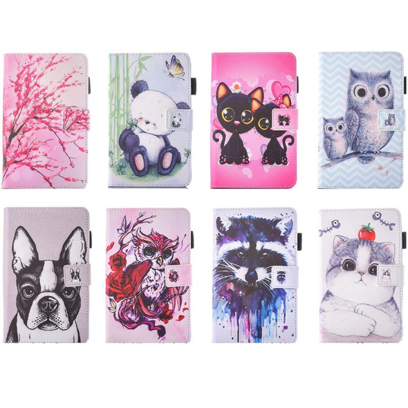 For Galaxy Tab A 7.0 (2016) / T280 Lovely Cartoon Bulldog Pattern Horizontal Flip Leatherette Case with Holder & Card Slots & Pen Slot