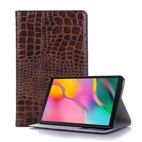 Crocodile Texture Horizontal Flip Leatherette Case for Galaxy Tab A 8 (2019) P200 / P205,  with Holder & Card Slots & Wallet(Brown)