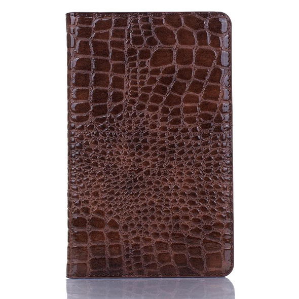 Crocodile Texture Horizontal Flip Leatherette Case for Galaxy Tab A 8 (2019) P200 / P205,  with Holder & Card Slots & Wallet(Brown)