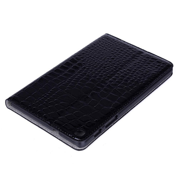 Crocodile Texture Horizontal Flip Leatherette Case for Galaxy Tab A 8 (2019) P200 / P205,  with Holder & Card Slots & Wallet(Black)