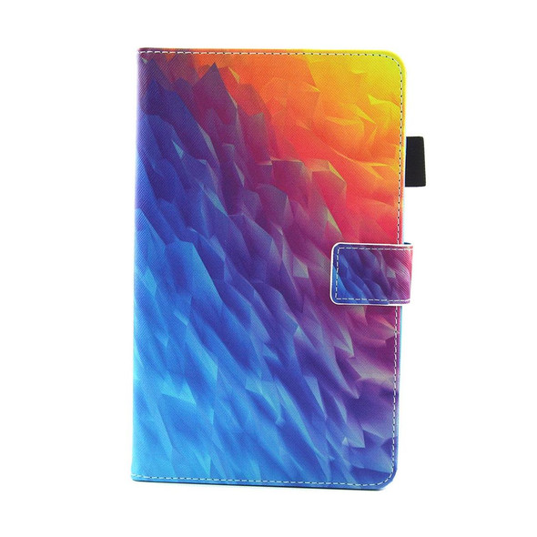 For Galaxy Tab A 8.0  / T380 & T385 Colorful Polygons Pattern Horizontal Flip Leatherette Case with Holder & Card Slots