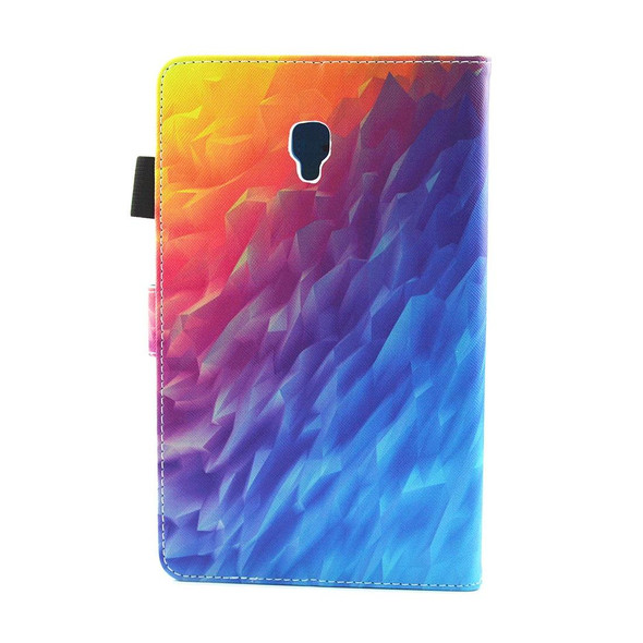 For Galaxy Tab A 8.0  / T380 & T385 Colorful Polygons Pattern Horizontal Flip Leatherette Case with Holder & Card Slots