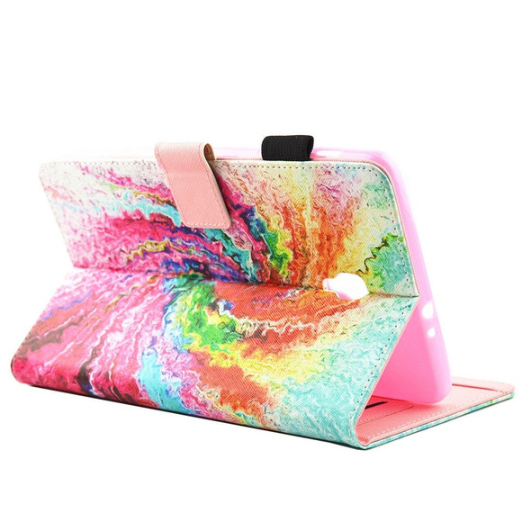 For Galaxy Tab A 8.0  / T380 & T385 Colorful Storm Pattern Horizontal Flip Leatherette Case with Holder & Card Slots