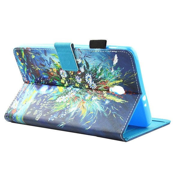 For Galaxy Tab A 8.0  / T380 & T385 Vase Pattern Horizontal Flip Leatherette Case with Holder & Card Slots