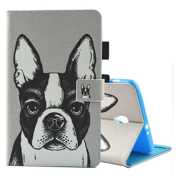 For Galaxy Tab A 8.0  / T380 & T385 Bulldog Pattern Horizontal Flip Leatherette Case with Holder & Card Slots