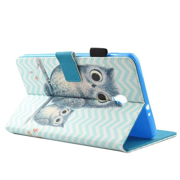 For Galaxy Tab A 8.0  / T380 & T385 Wave Owl Pattern Horizontal Flip Leatherette Case with Holder & Card Slots