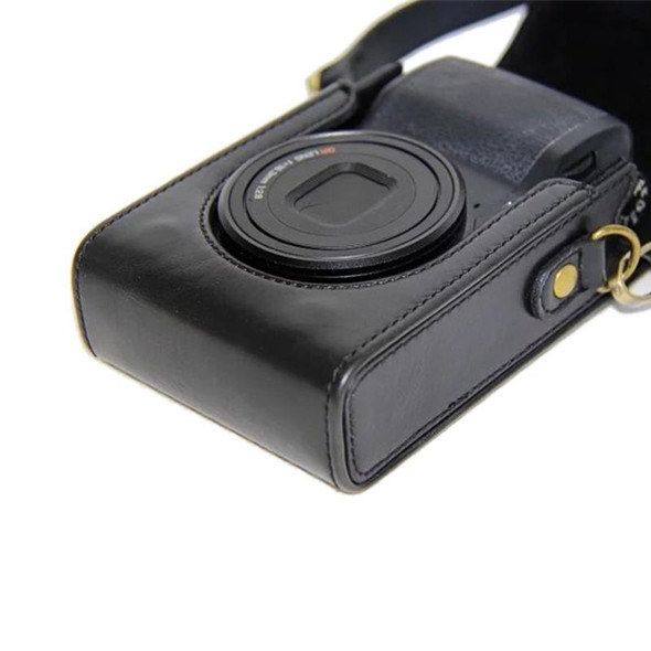 Full Body Camera PU Leather Case Bag with Strap for Ricoh GR / GRII / GRIII, Casio ZR1200 / ZR1500/ ZR2000/ ZR3500, ZR3600 / ZR3700 / ZR5500 (Black)