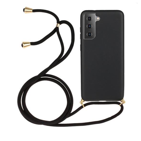 For Samsung Galaxy A54 5G Wheat Straw Material + TPU Phone Case with Lanyard(Black)