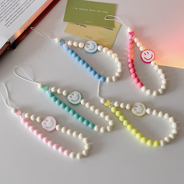 5pcs Cute Smiley Mobile Phone Straps Charm Lanyard Anti-loss Hand Rope(Pink)