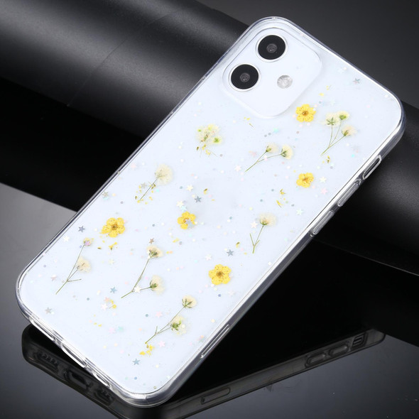 Gypsophila Flowers Pattern TPU Protective Case - iPhone 12 mini(Yellow)