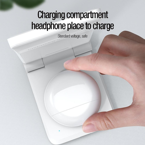 NILLKIN 3 in 1 Wireless Charger with Xiaomi S1 Pro Watch Charger, Plug Type:CN Plug(White)