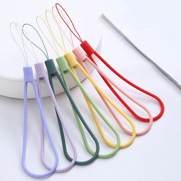 10pcs  Silicone Woven Pattern  Cell Phone Lanyard Anti-loss Hand Rope(Grapefruit)