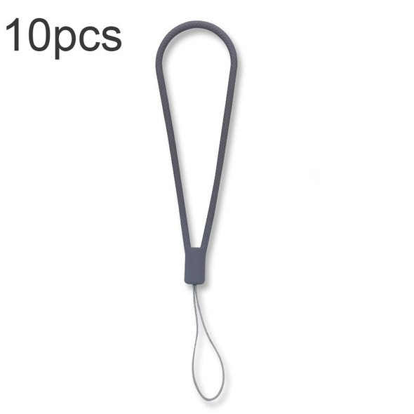 10pcs  Silicone Woven Pattern  Cell Phone Lanyard Anti-loss Hand Rope(Lavender gray)