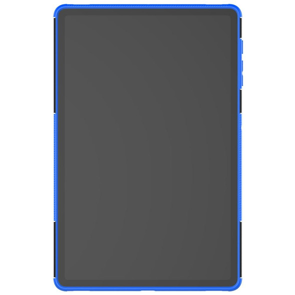 For Samsung Galaxy Tab S7 Lite T730 / T735 & S7+ T970 / T976B Tire Texture Shockproof TPU + PC Protective Case with Holder(Blue)