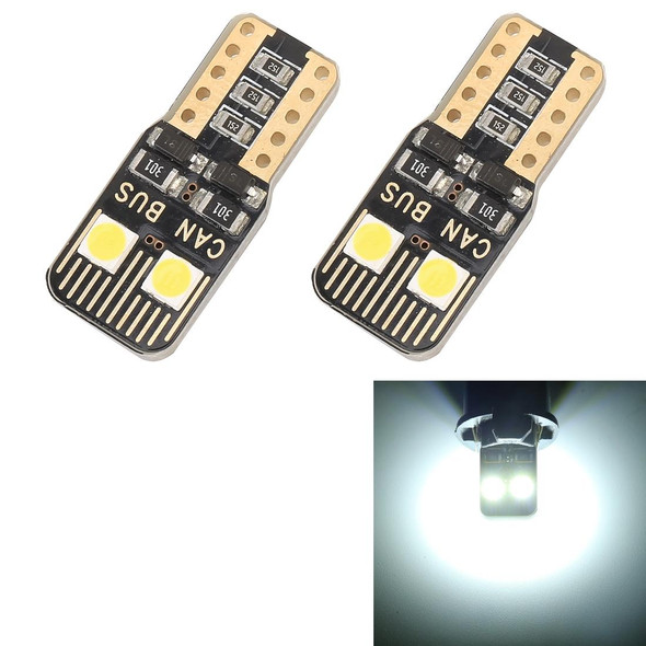 2 PCS T10 / W5W / 168 / 194 DC12V / 1.6W / 6000K / 130LM 4LEDs SMD-3030 Car Clearance Light, with Decoder (White Light)