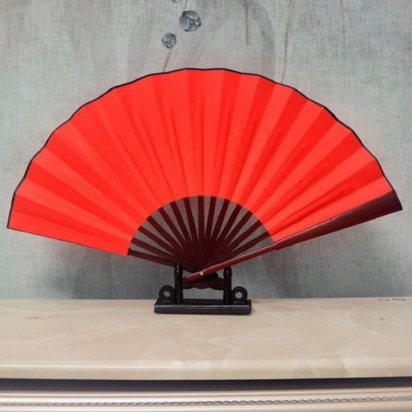 10 inch Pure Color Blank Silk Cloth Folding Fan Chinese Style Calligraphy Painting Fan(Red)