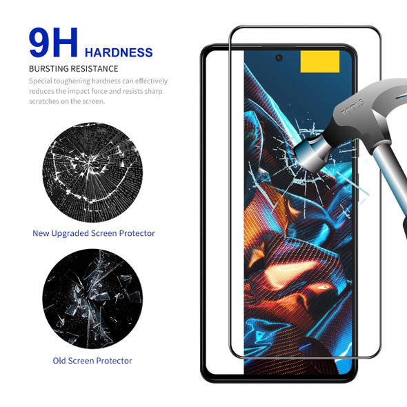 For Xiaomi Poco X5 ENKAY Hat-Prince Full Glue 0.26mm 9H 2.5D Tempered Glass Full Film