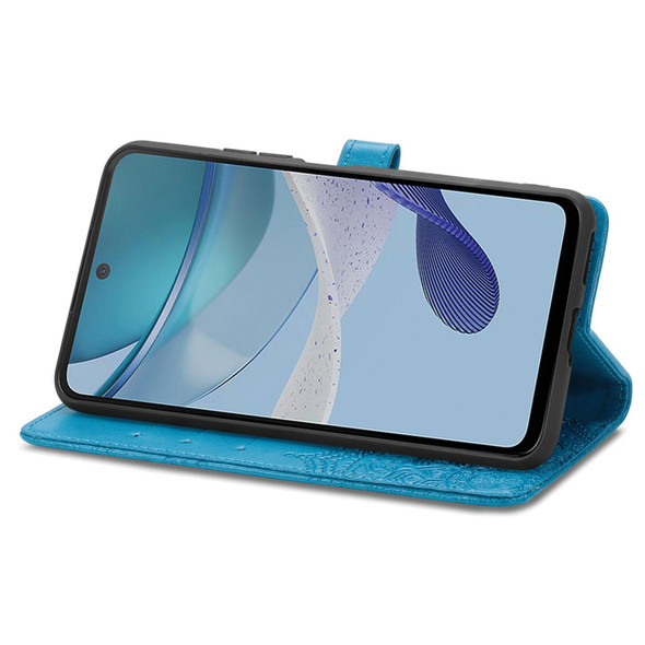 For Motorola  Moto G53 5G Mandala Flower Embossed Horizontal Flip Leatherette Phone Case(Blue)