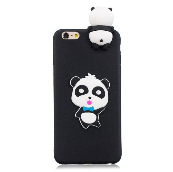 For iPhone 6 Plus & 6s Plus 3D Cartoon Pattern Shockproof TPU Protective Case(Blue Bow Panda)