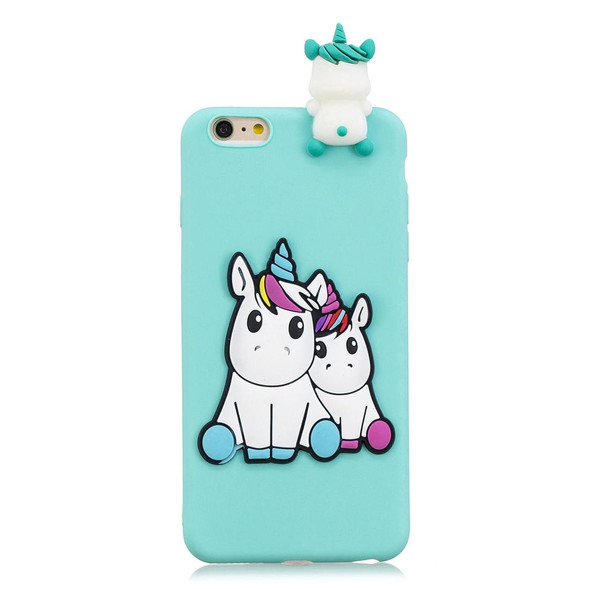 For iPhone 6 & 6s 3D Cartoon Pattern Shockproof TPU Protective Case(Couple Unicorn)