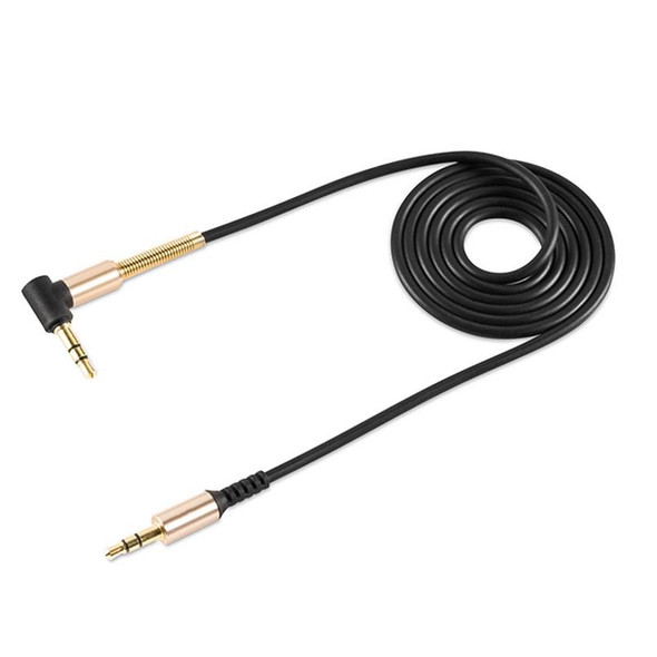 hoco UPA02 AUX Spring Audio Cable without Microphone, Cable Length: 1m(Black)