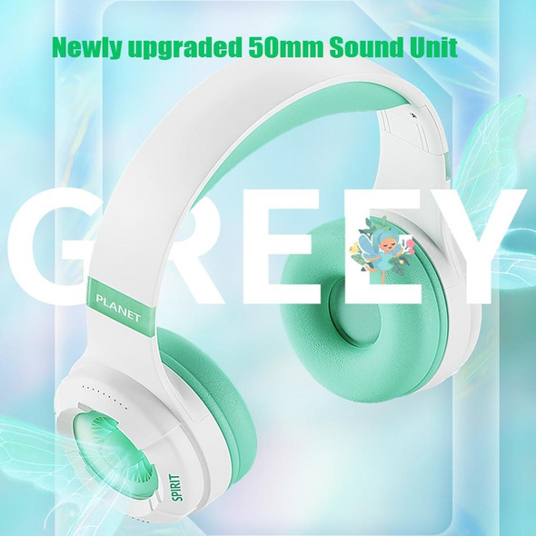 KE25 RGB Light Wireless Stereo Music Bluetooth Headset(Green)