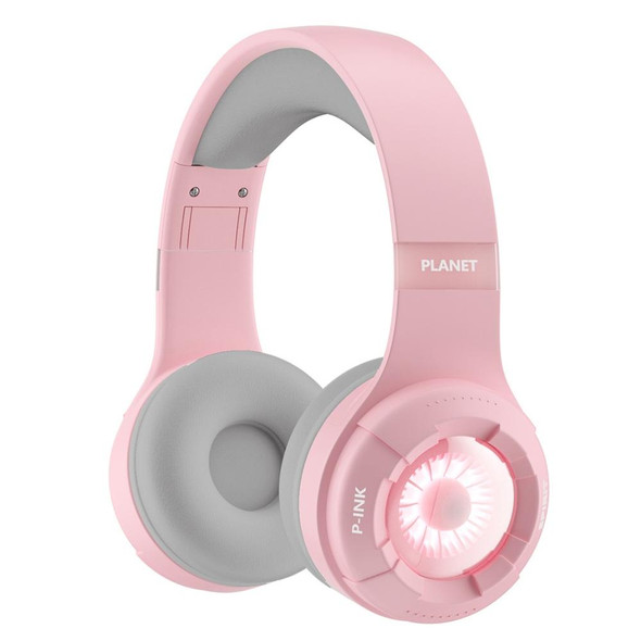 KE25 RGB Light Wireless Stereo Music Bluetooth Headset(Pink)