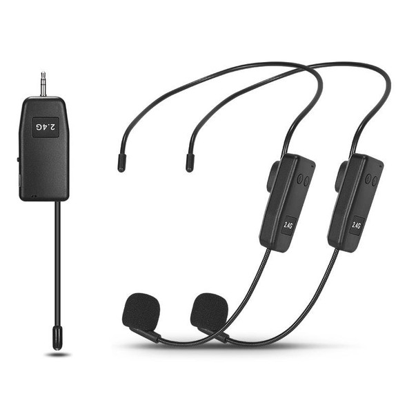 One For Two UHF Wireless Headset Microphone Lavalier Headset Amplifier