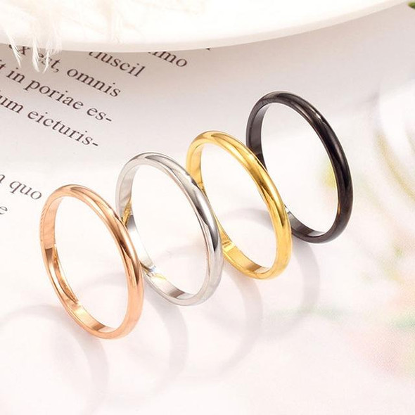 Female Stainless Steel Titanium Steel Ring, Ring Size:8(Black)