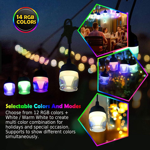 12 Lights 11.2m Illusion Music Bluetooth Sound Control Light String RGB Bulb String EU Plug