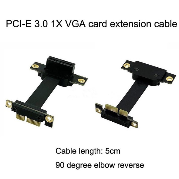 PCI-E 3.0 1X To 1X 90 Degrees Reverse Graphics Card / Wireless Network Card / Conversion Card Extension Cable(Black)