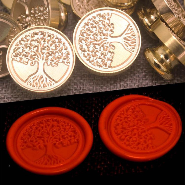 Tree Of Life Wax Seal Stamp Retro Brass Head Wooden Handle Removable Sealing Stamp