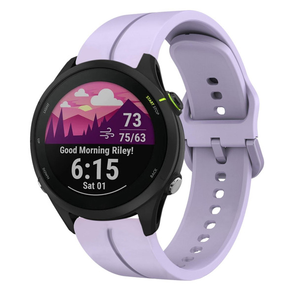 For Garmin Forerunner 255 Music 22mm Loop Silicone Watch Band(Purple)