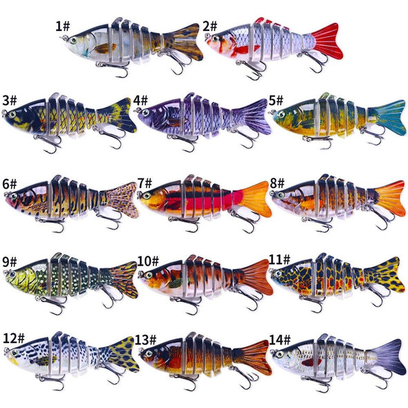 HENGJIA JM062 7 Section Fish Fake Lures VIB Minnow Fishing Lures, Size: 10cm 15g(12)