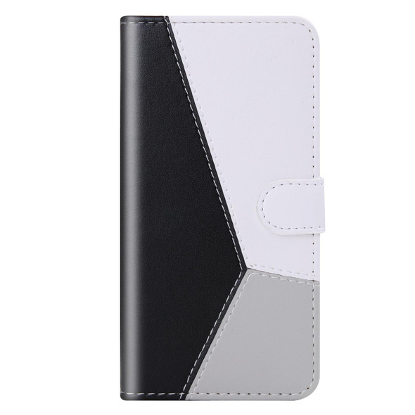 For Samsung Galaxy A54 5G Tricolor Stitching Flip Leatherette Phone Case(Black)