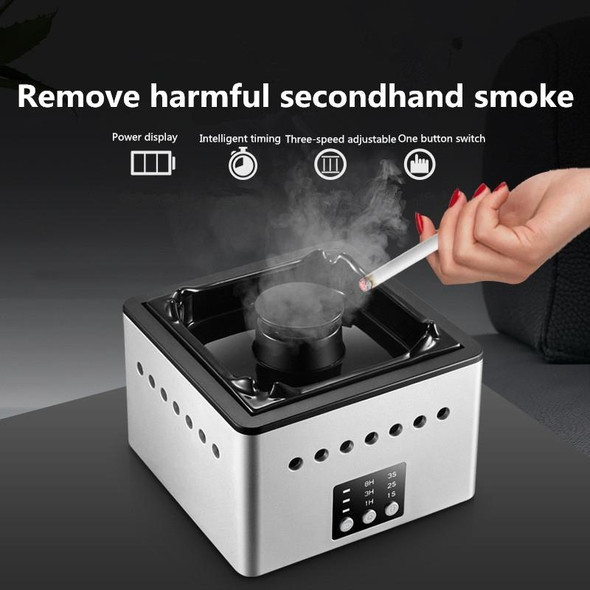 Ashtray Air Purifier Home Indoor Smoke Removal Small Desktop Anti-Secondhand Smoke Artifact(Blue And White)