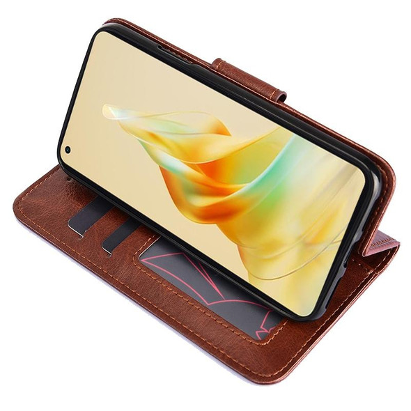 For OPPO Reno8 T 4G Crystal Texture Leatherette Phone Case(Brown)